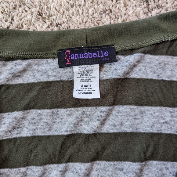 Olive green and Grey striped cardigan - Picture 2 of 2